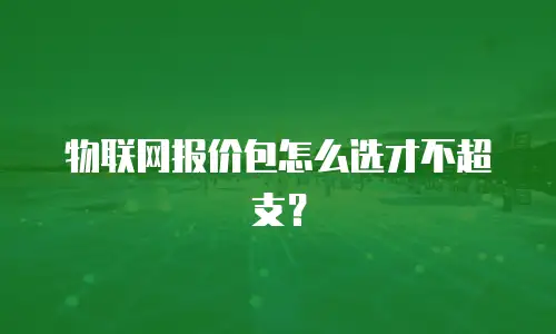物联网报价包怎么选才不超支？