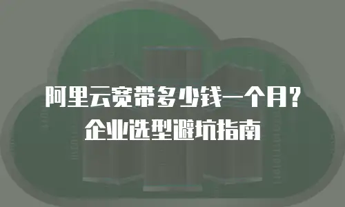 阿里云宽带多少钱一个月？企业选型避坑指南