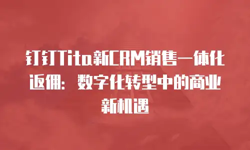 钉钉Tita新CRM销售一体化返佣：数字化转型中的商业新机遇