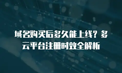 域名购买后多久能上线？多云平台注册时效全解析