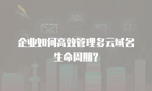 企业如何高效管理多云域名生命周期？