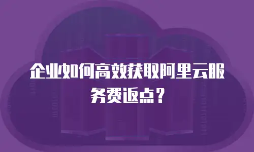 企业如何高效获取阿里云服务费返点？