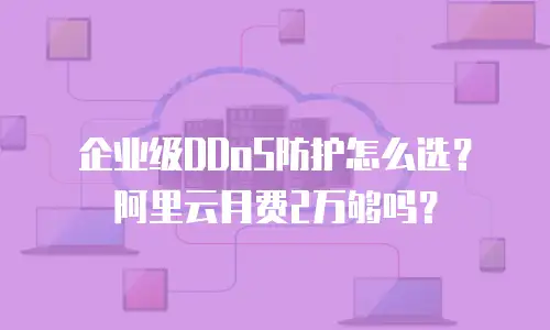 企业级DDoS防护怎么选？阿里云月费2万够吗？