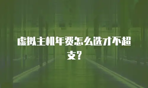 虚拟主机年费怎么选才不超支？