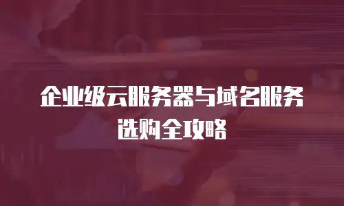 企业级云服务器与域名服务选购全攻略