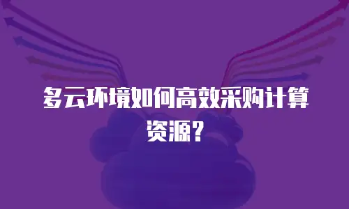 多云环境如何高效采购计算资源？
