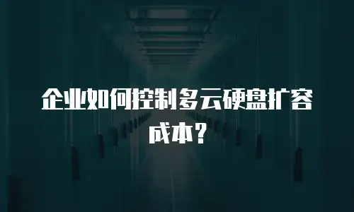 企业如何控制多云硬盘扩容成本？