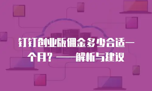 钉钉创业版佣金多少合适一个月？——解析与建议
