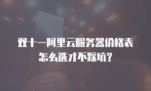 双十一阿里云服务器价格表怎么选才不踩坑？