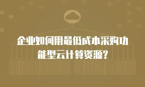 企业如何用最低成本采购功能型云计算资源？