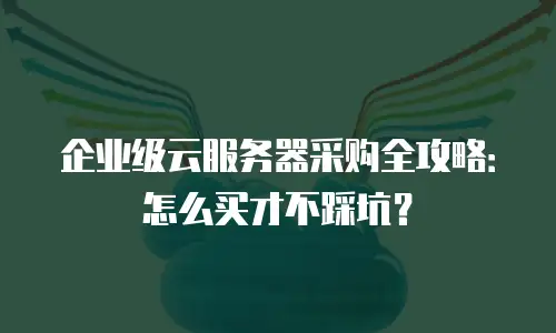 企业级云服务器采购全攻略：怎么买才不踩坑？