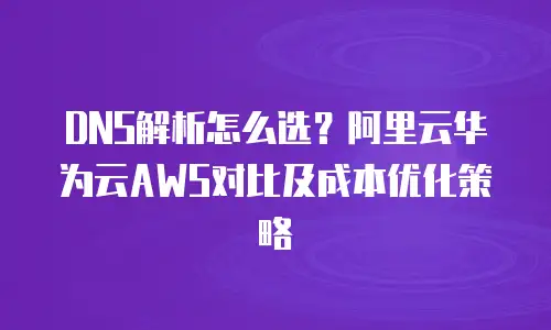 DNS解析怎么选？阿里云华为云AWS对比及成本优化策略