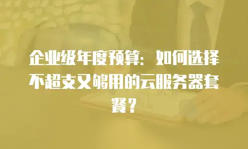 企业级年度预算：如何选择不超支又够用的云服务器套餐？