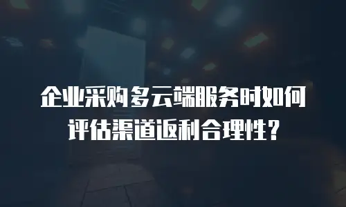 企业采购多云端服务时如何评估渠道返利合理性？