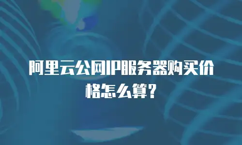 阿里云公网IP服务器购买价格怎么算？