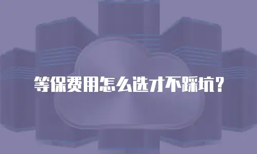 等保费用怎么选才不踩坑？