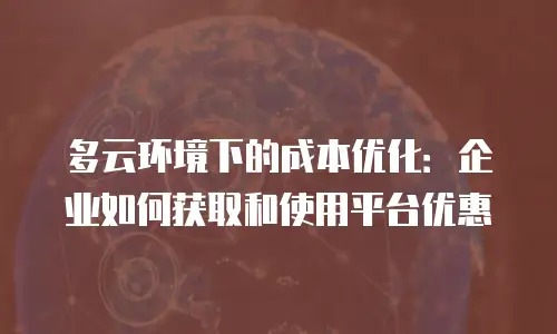 多云环境下的成本优化：企业如何获取和使用平台优惠