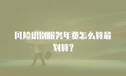 风险识别服务年费怎么算最划算？