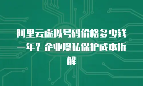阿里云虚拟号码价格多少钱一年？企业隐私保护成本拆解