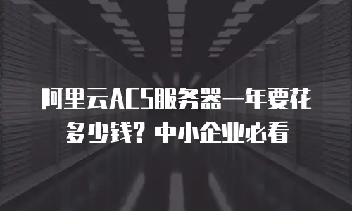 阿里云ACS服务器一年要花多少钱？中小企业必看