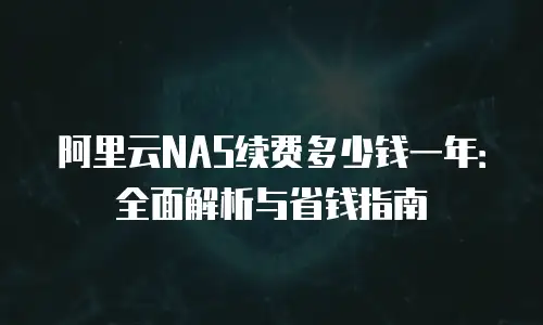 阿里云NAS续费多少钱一年：全面解析与省钱指南