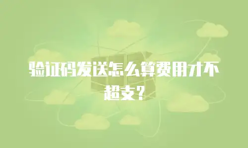 验证码发送怎么算费用才不超支？