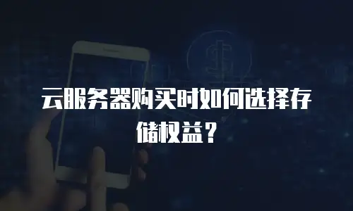 云服务器购买时如何选择存储权益？