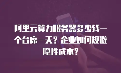 阿里云算力服务器多少钱一个台席一天？企业如何规避隐性成本？
