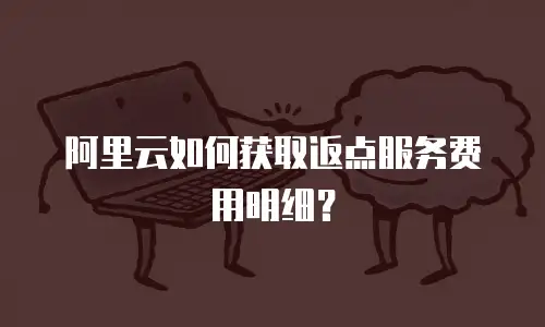 阿里云如何获取返点服务费用明细？
