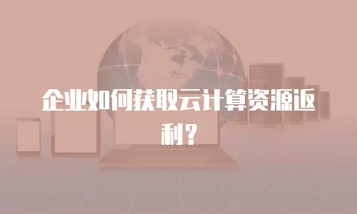 企业如何获取云计算资源返利？