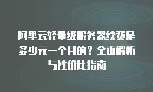 阿里云轻量级服务器续费是多少元一个月的？全面解析与性价比指南