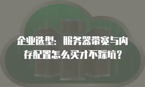 企业选型：服务器带宽与内存配置怎么买才不踩坑？