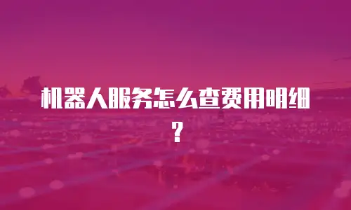 机器人服务怎么查费用明细？
