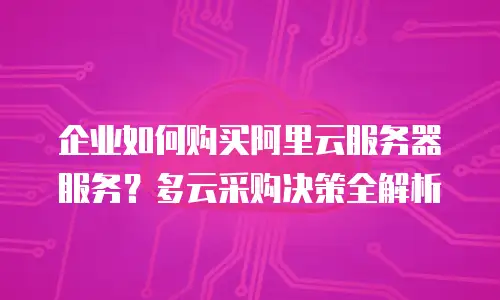 企业如何购买阿里云服务器服务？多云采购决策全解析