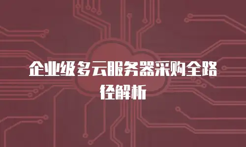 企业级多云服务器采购全路径解析