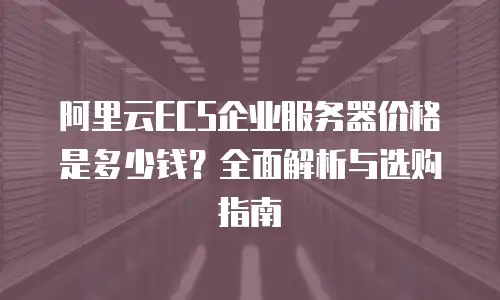 阿里云ECS企业服务器价格是多少钱？全面解析与选购指南