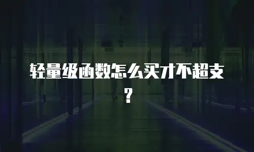 轻量级函数怎么买才不超支？