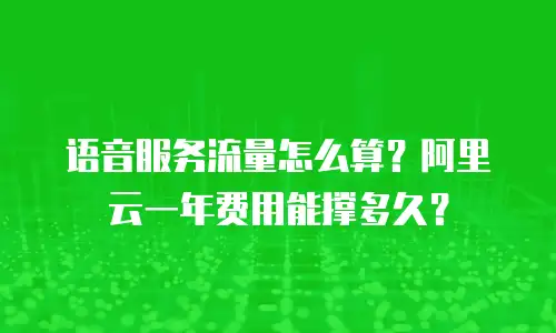 语音服务流量怎么算？阿里云一年费用能撑多久？