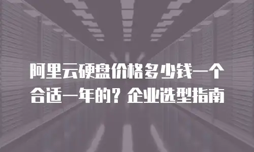 阿里云硬盘价格多少钱一个合适一年的？企业选型指南