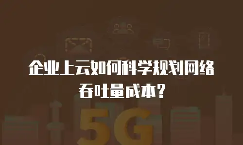企业上云如何科学规划网络吞吐量成本？