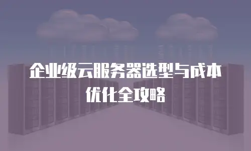企业级云服务器选型与成本优化全攻略