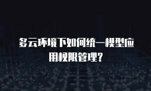 多云环境下如何统一模型应用权限管理？