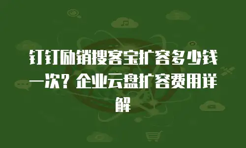 钉钉励销搜客宝扩容多少钱一次？企业云盘扩容费用详解