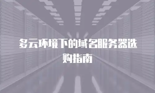 多云环境下的域名服务器选购指南