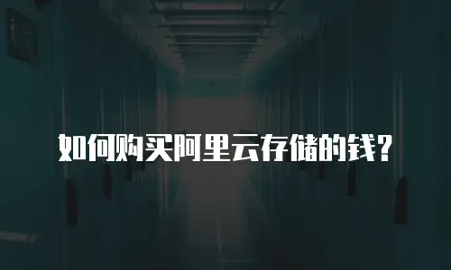 如何购买阿里云存储的钱？