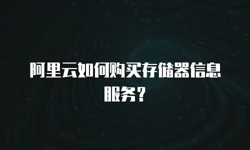 阿里云如何购买存储器信息服务？