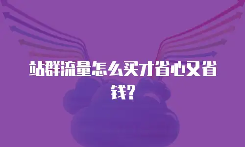 站群流量怎么买才省心又省钱？