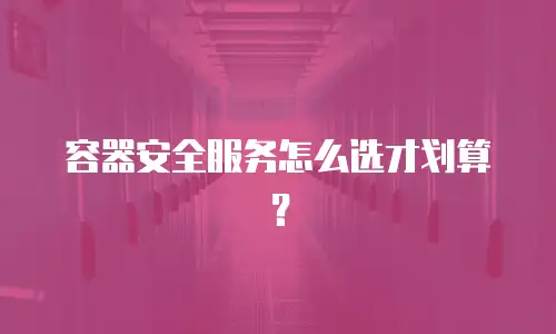 容器安全服务怎么选才划算？
