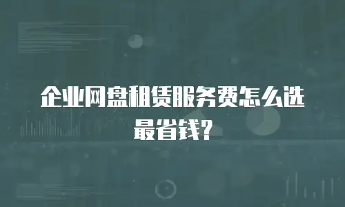 企业网盘租赁服务费怎么选最省钱？