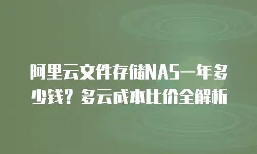 阿里云文件存储NAS一年多少钱？多云成本比价全解析